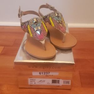 Beaded thong sandals